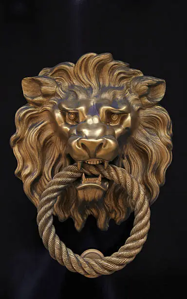 Photo of Door knob in the shape of brass lion