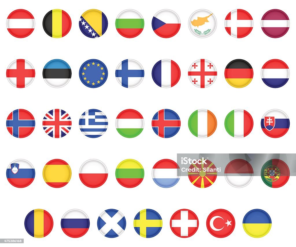 Bandeiras nacionais de países europeus com legendas . imagem vetorial de  moodbringer© 275531372