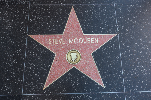 Los Angeles, USA - January 17, 2014:  The Hollywood Walk of Fame star of Steve McQueen located on Hollywood Blvd. that was awarded in 1986 for achievement in motion pictures.