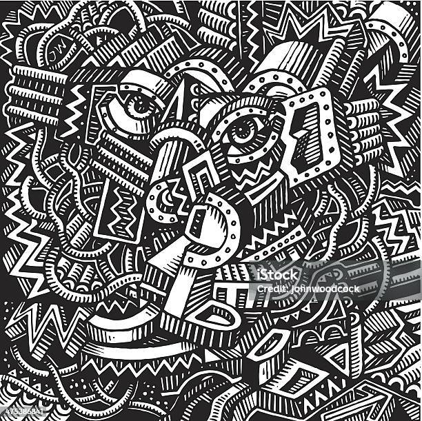 Mono Doodle Stock Illustration - Download Image Now - Abstract, Backgrounds, Black And White