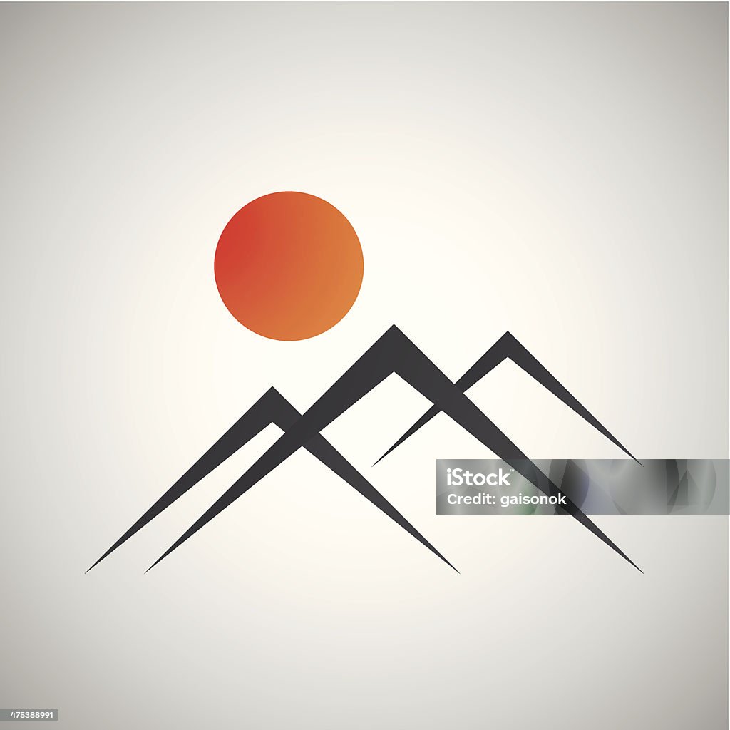 Piękny zachód słońca - Grafika wektorowa royalty-free (Alpy)