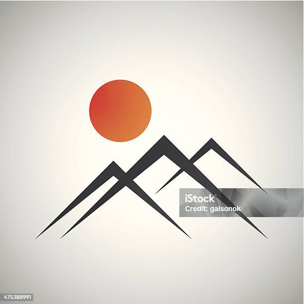Piękny Zachód Słońca - Stockowe grafiki wektorowe i więcej obrazów Alpy - Alpy, Bez ludzi, Biały
