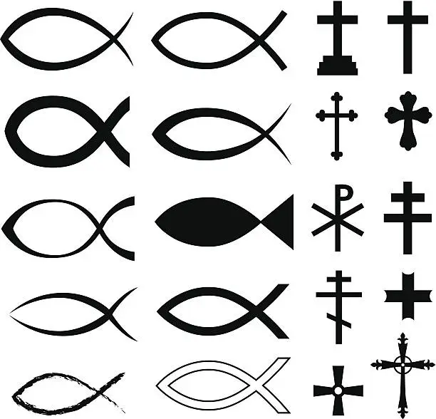 Vector illustration of Christian symbols