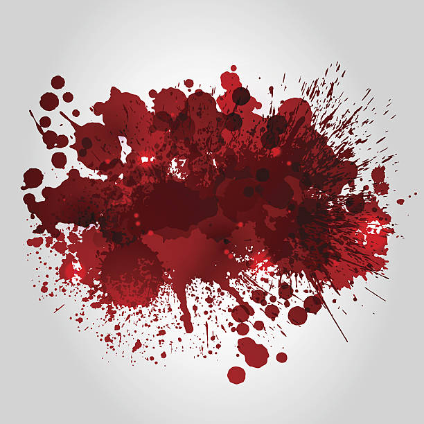 Background with red blots Grunge background with bright red splash. Vector illustration blood stain stock illustrations