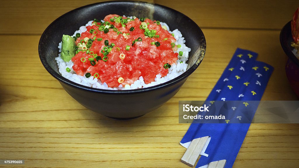 Japanese sushi rice Japanese sushi rice in a bowl with chive Appetizer Stock Photo