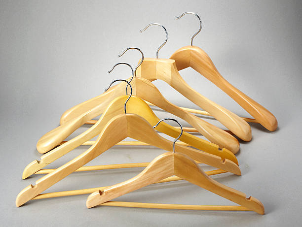 istock Wooden hanger on white background 475394814