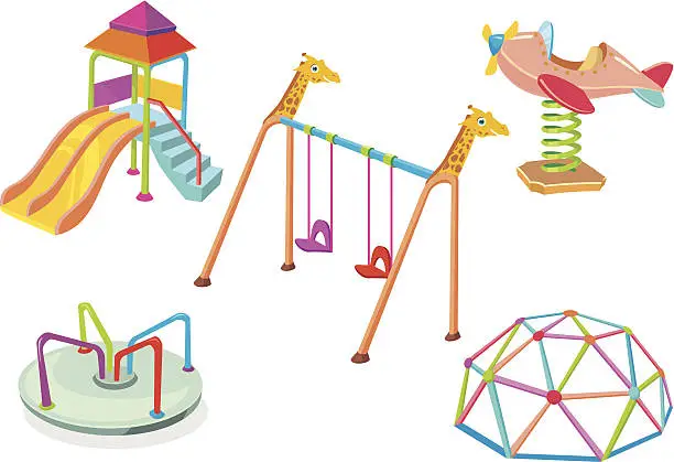 Vector illustration of Playground Equipment Set