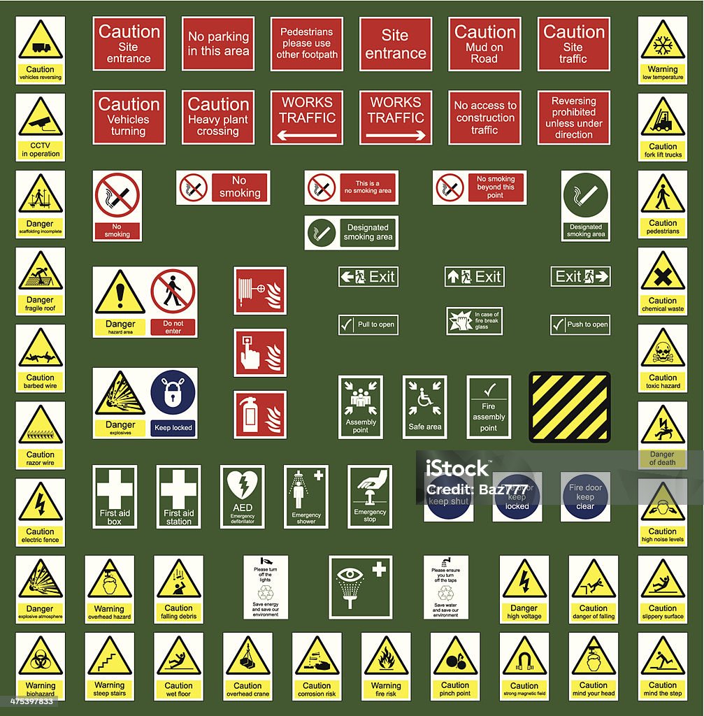 All Collections Sign Sign Collection Stock Illustration - Download Image Now - Sign, Safety ...