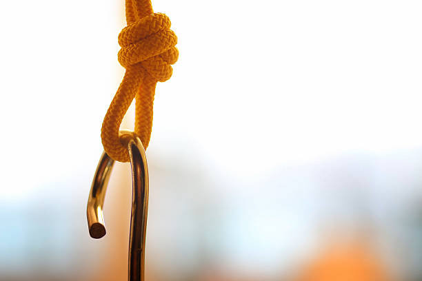 istock climbing hook with rope knot insurance 475399726