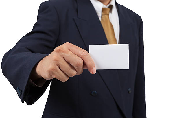 istock Businessman show blank business card 475400899