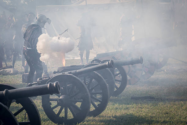 Quattro Castella, Italy - May 17, 2015: warriors in medieval staged battle at festival \