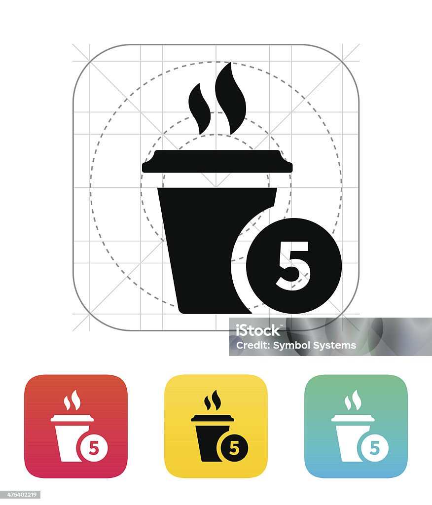 Tasse de café avec numéro icône. - clipart vectoriel de Aliment libre de droits