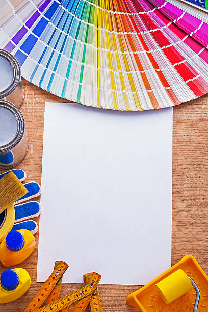 istock Collection of paint tools and pantone color palette guide on 475402380
