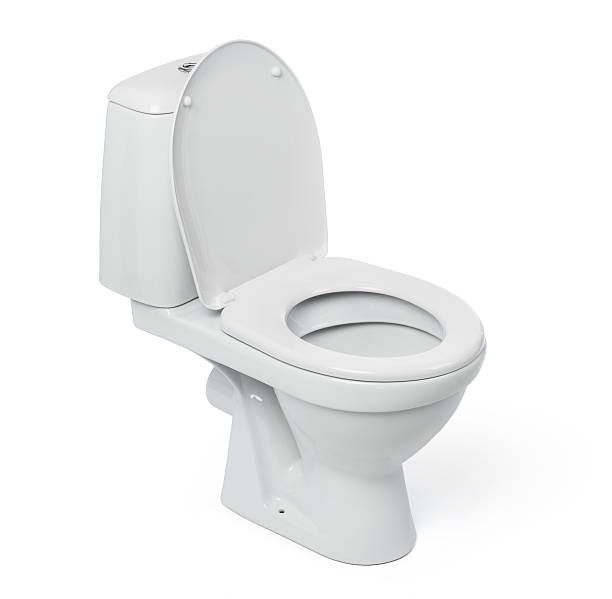 istock Open toilet bowl isolated on white background. 475405484