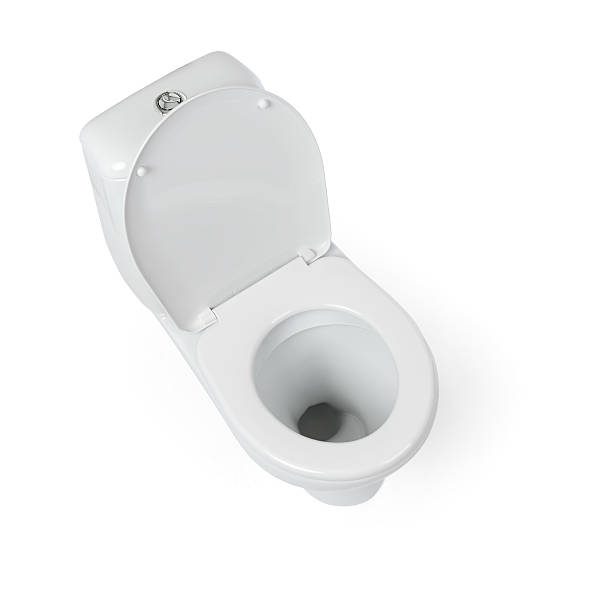 istock Open toilet bowl isolated on white background. 475405486