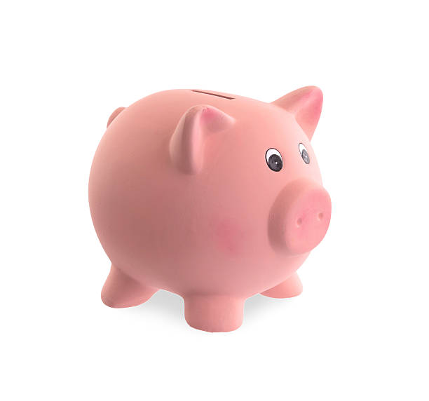 istock Unique pink ceramic piggy bank 475407395