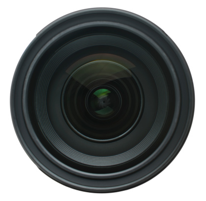 Camera lens isolated on white background