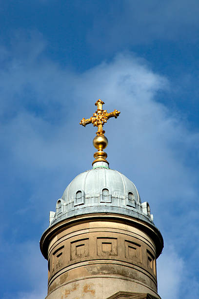 istock Golden church cross 475408729