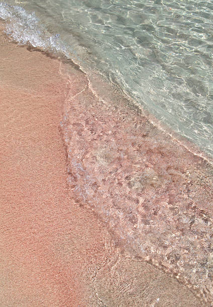 istock Shallow clear sea with pink sand beach 475408855
