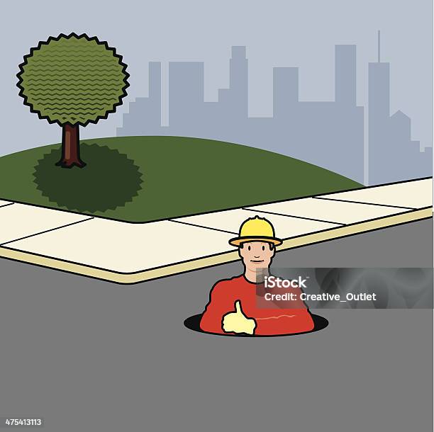 Man Manhole C Stock Illustration - Download Image Now - 2011, Adult, Adults Only
