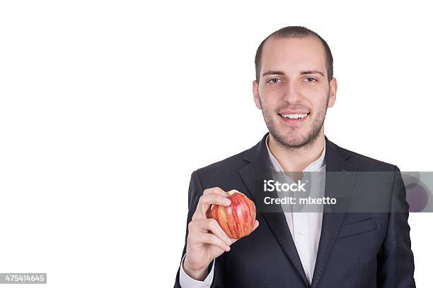 Smile With Apple Stock Photo - Download Image Now - 20-29 Years, Adult, Adults Only