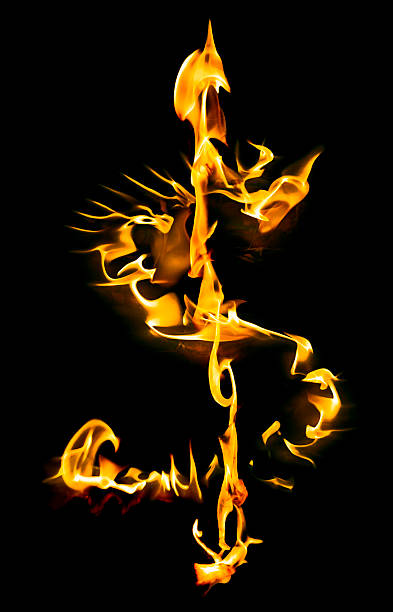 istock Dollar sign made of fire flames 475414853