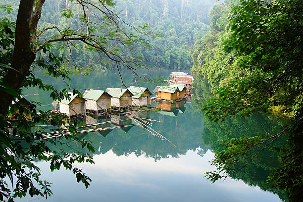 istock Floating village on Cheow Lan Lake. 475423127