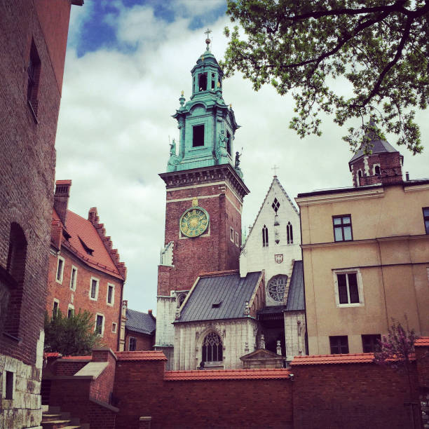 Old town city skyline, daytime view, Krakow