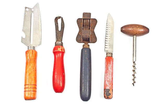 istock Set of vintage kitchen utensils isolated on white 475428435