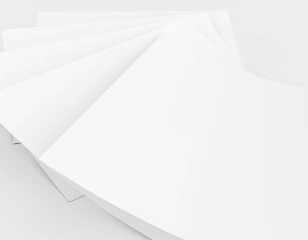 istock Realistic 3D rendering of blank white sheets paper 475429040