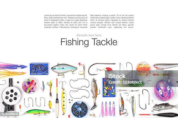 Fishing Tackle On White Background Stock Photo - Download Image Now - Fishing  Rod, Fishing Bobber, Freshwater Fishing - iStock