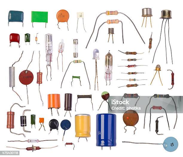 Electronic Components Stock Photo - Download Image Now - 2015, Capacitor, Circuit Board