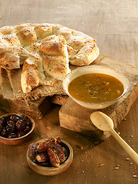 istock Ramadan meal with date, olives and soup 475430904
