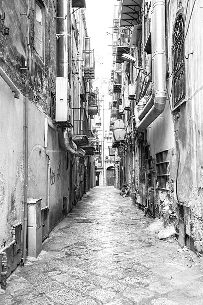istock Dirty alley with metal pipes (BN) 475434510