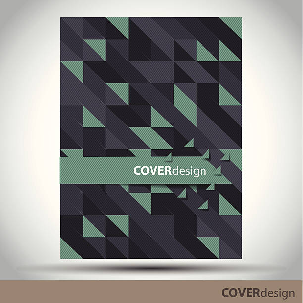 Vector brochure, flyer, cover design template with gris triangles vector art illustration