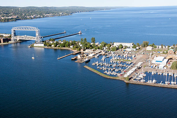 istock Aerial view of Duluth Lift Bridge 475434776