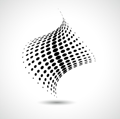 abstract black and white dots pattern background.(ai eps10 with transparency effect)