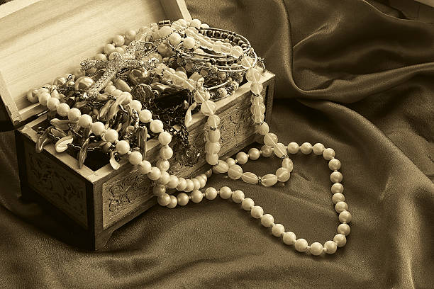 istock jewelry box on red background Pearl Rose 475438938