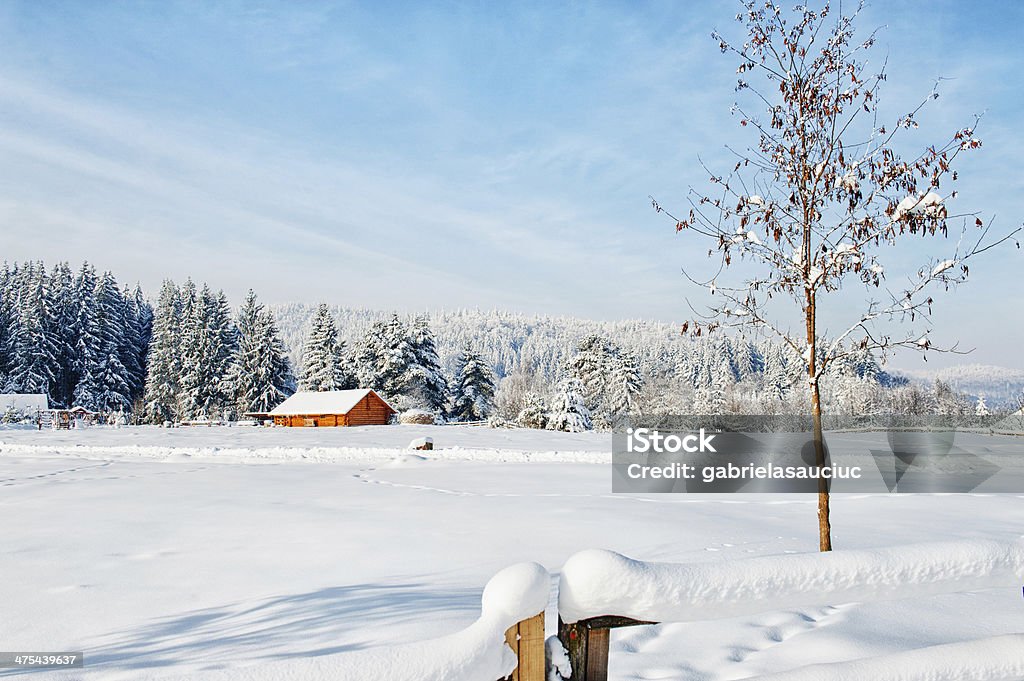 Wooden cabin Wooden cabin in the winter Log Cabin Stock Photo