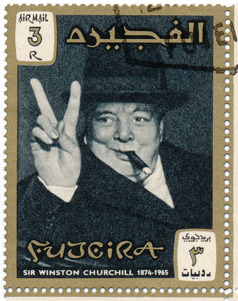 スタンププリントではウィンストン churchil fujeira - winston churchill ストックフォトと画像