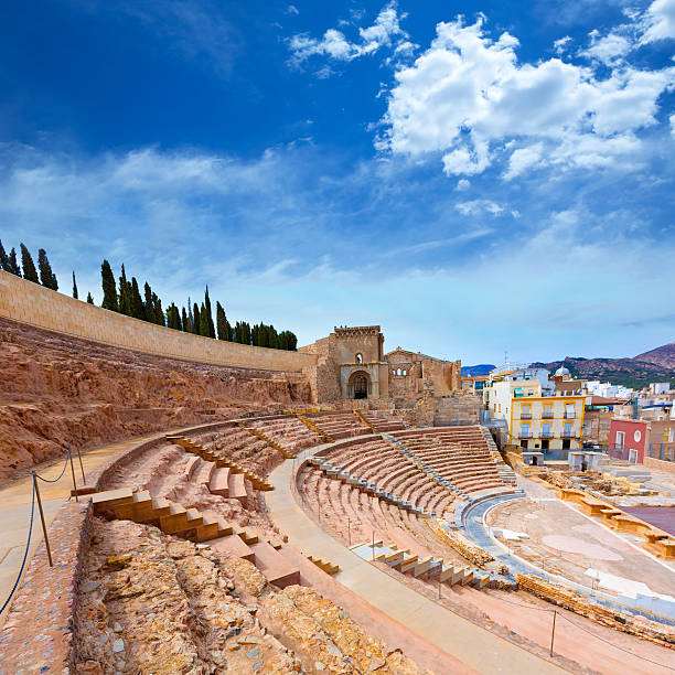 Cartagena Roman Amphitheater in Murcia Spain Cartagena Roman Amphitheater in Murcia at Spain cartagena spain stock pictures, royalty-free photos & images