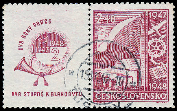 istock Stamp printed by Czechoslovakia, shows Flag, Symbols 475441131