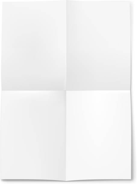 пустой лист бумаги сложенный в четырех - papery stock illustrations