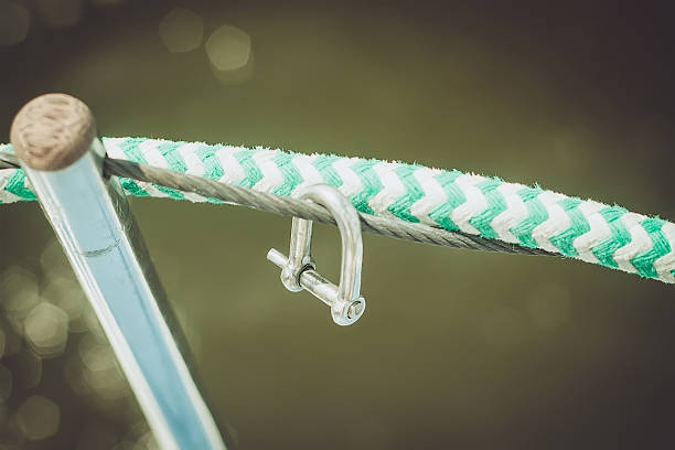 istock Close-up mooring rope with knotted 475441380