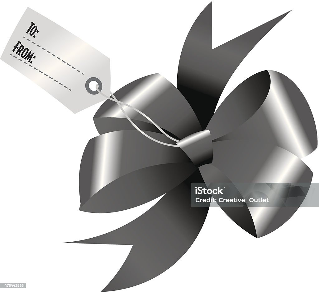 Gift Tag Bow Stock Illustration - Download Image Now - 2011, Black And