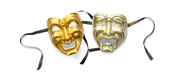 istock Theatre masks isolated on white background 475444992