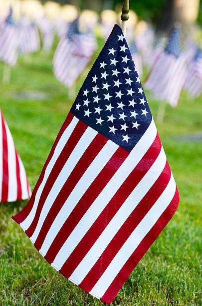 istock American Flags in Military Cemetery 475445548