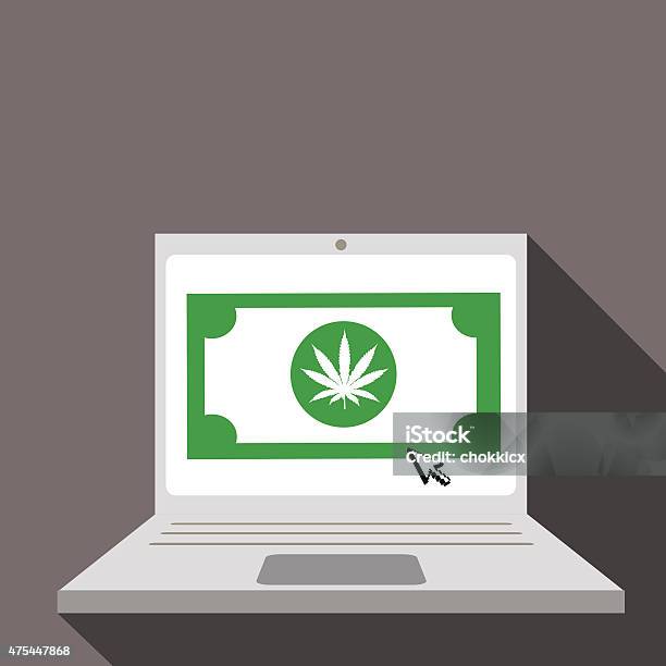 Ilustración de Canabis Invertir En Línea y más Vectores Libres de Derechos de 2015 - 2015, Apuntar, Cannabis - Narcótico