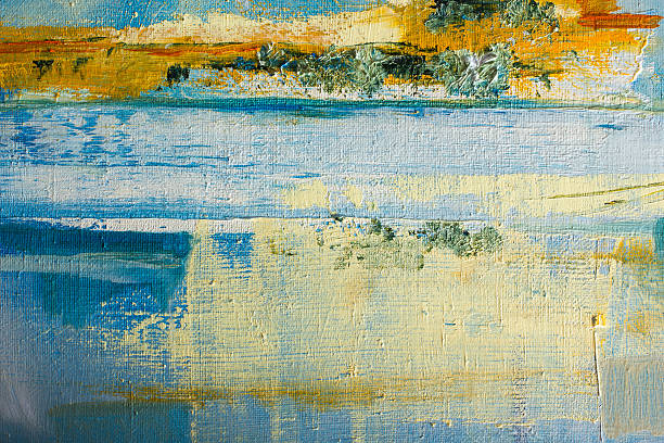 istock Abstract painted canvas. Oil paints on a palette. Colorful background. 475448242
