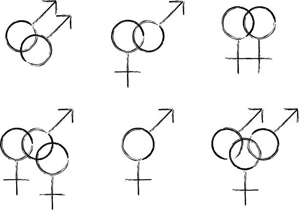 Sexual Identity Symbols Sexual Identity Symbols Using Traditional Male/Female Gender Symbols menage trois stock illustrations